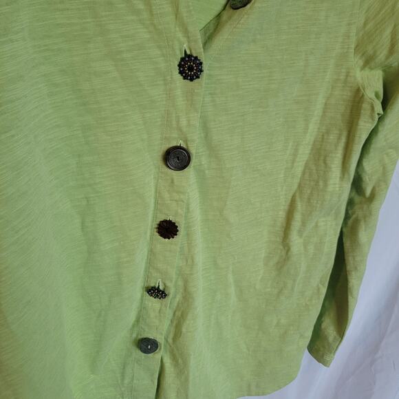 Soft Surroundings Light Green Unique Button Boho Cardigan Sweater Size Small - Picture 4 of 11